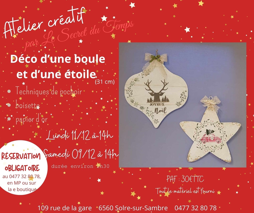 Atelier créatif : Déco de Noël - techniques de pochoirs